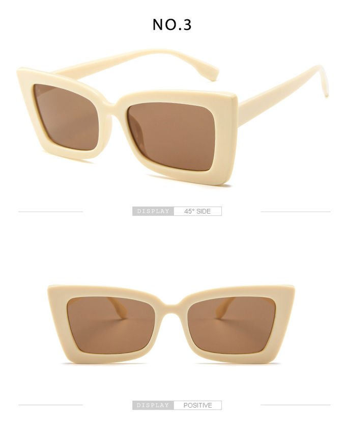 BSCI Trendy Fashion Sunglasses Women Rectangle Frame Clear Mirror Lens Glasses UV400 2