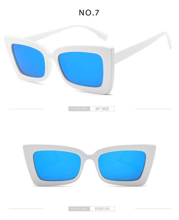 BSCI Trendy Fashion Sunglasses Women Rectangle Frame Clear Mirror Lens Glasses UV400 1