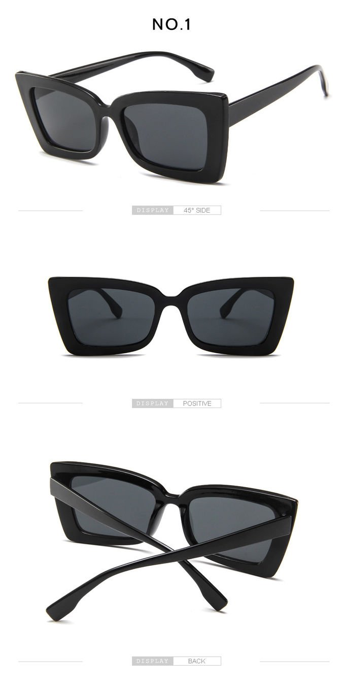 BSCI Trendy Fashion Sunglasses Women Rectangle Frame Clear Mirror Lens Glasses UV400 7