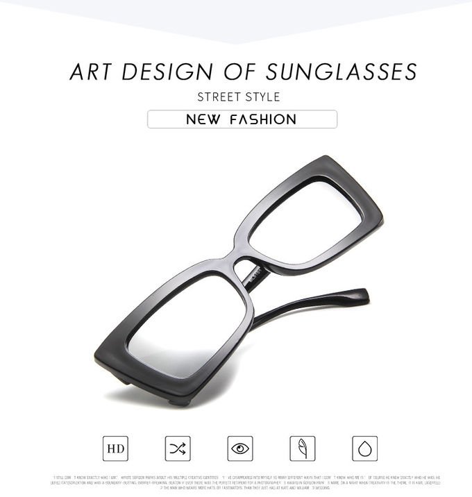 BSCI Trendy Fashion Sunglasses Women Rectangle Frame Clear Mirror Lens Glasses UV400 0