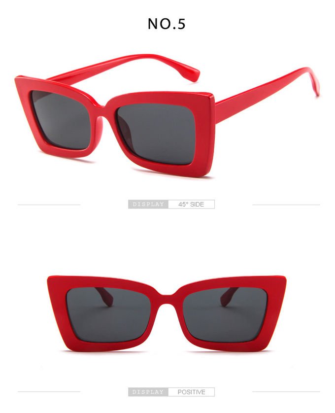 BSCI Trendy Fashion Sunglasses Women Rectangle Frame Clear Mirror Lens Glasses UV400 5