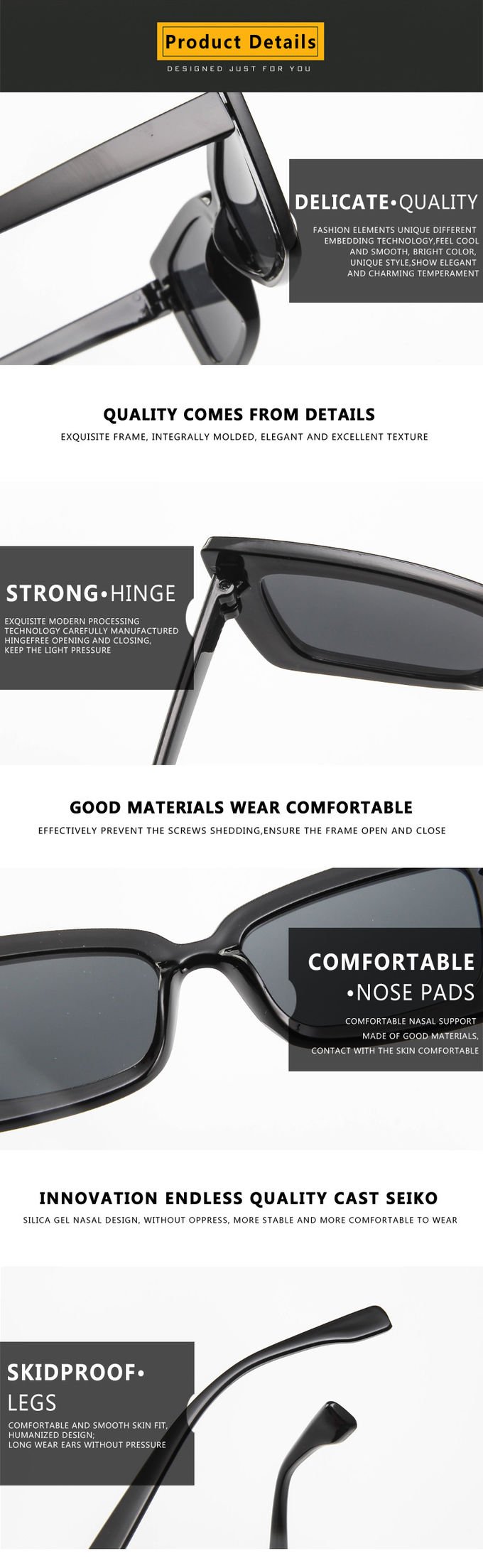 BSCI Trendy Fashion Sunglasses Women Rectangle Frame Clear Mirror Lens Glasses UV400 8