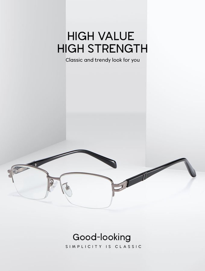 Men Metal Frame Computer Rectangle Reading Glasses Stainless Steel Spring Hinges Sun Readers 0