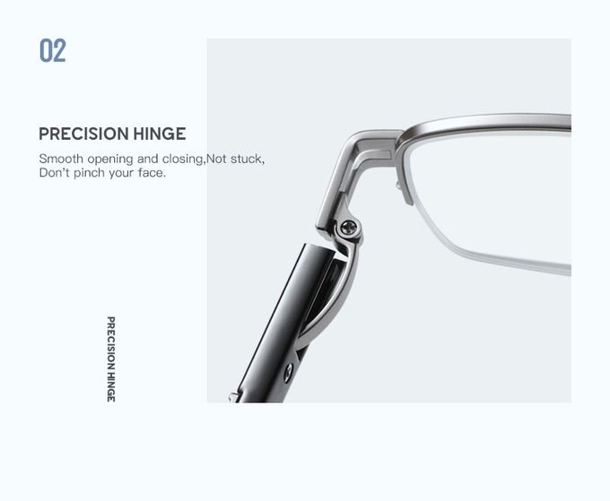 Men Metal Frame Computer Rectangle Reading Glasses Stainless Steel Spring Hinges Sun Readers 3