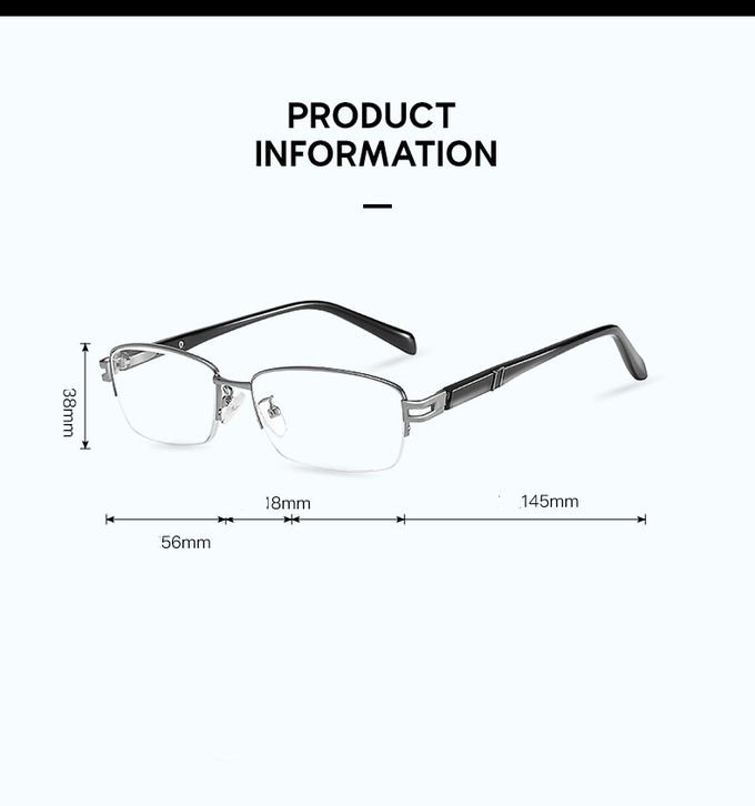 Men Metal Frame Computer Rectangle Reading Glasses Stainless Steel Spring Hinges Sun Readers 8