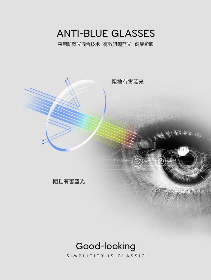 Promotion Metal Frame Reading Eyeglasses 139MM Anti Blue Light AC Lens 6