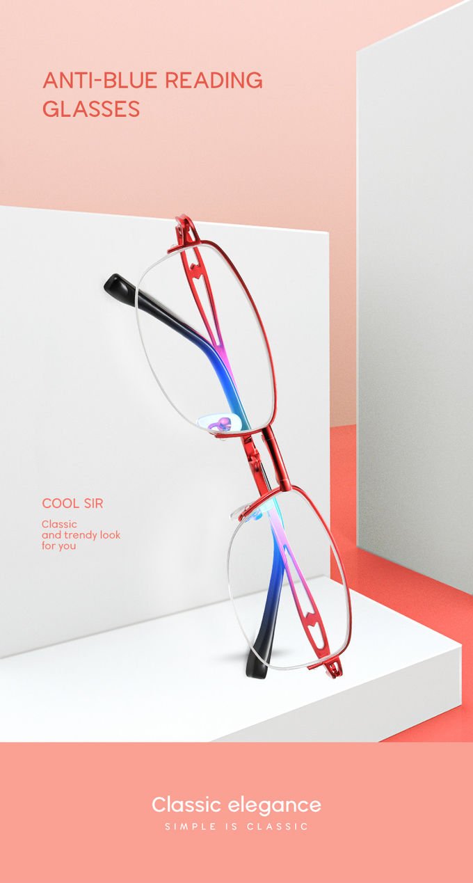Red Classic Fashion Reading Glasses BSCI Folding Reading Glasses Anti Blue 0
