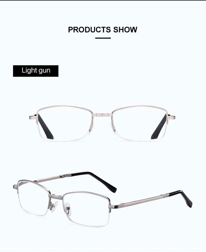 Promotion Metal Frame Reading Eyeglasses 139MM Anti Blue Light AC Lens 2