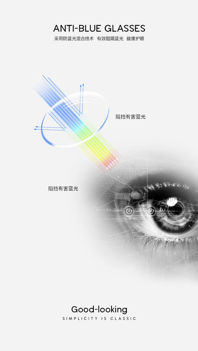 Half Frame Anti Blue Light Portable Reading Glasses 141MM Minimize Headache 2