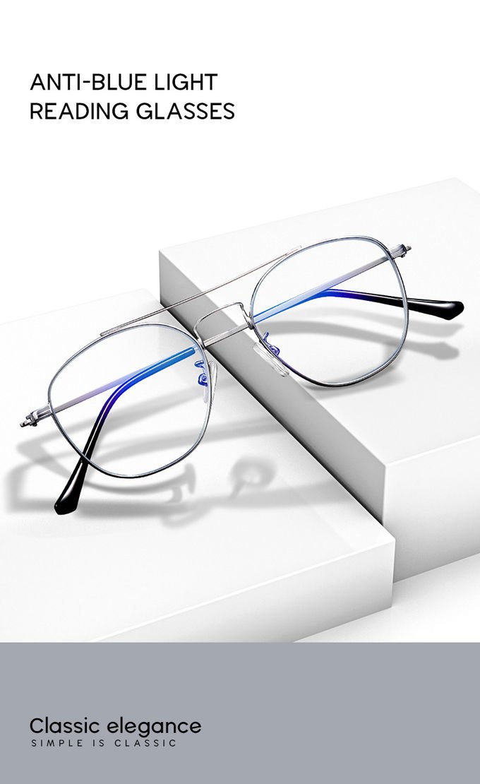 Titanium Multifocal Metal Frame Aviator No Line Progressive Reading Glasses Clear Lens Tortoise Acetate 1