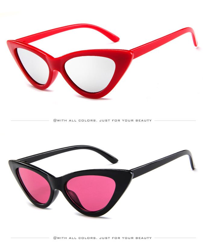 Retro Vintage Narrow Cat Eye Sunglasses Women Cat Eye Clout Glasses Plastic Frame 1