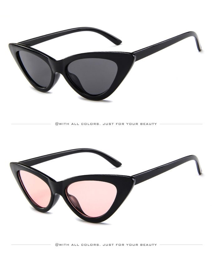 Retro Vintage Narrow Cat Eye Sunglasses Women Cat Eye Clout Glasses Plastic Frame 2
