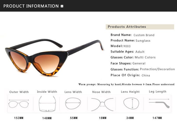 Retro Vintage Narrow Cat Eye Sunglasses Women Cat Eye Clout Glasses Plastic Frame 0