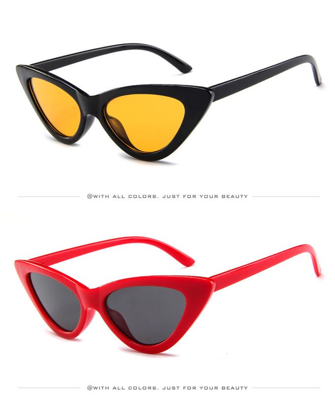 Retro Vintage Narrow Cat Eye Sunglasses Women Cat Eye Clout Glasses Plastic Frame 3