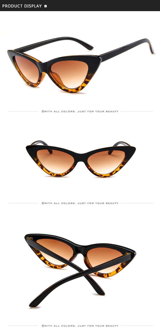 Retro Vintage Narrow Cat Eye Sunglasses Women Cat Eye Clout Glasses Plastic Frame 4