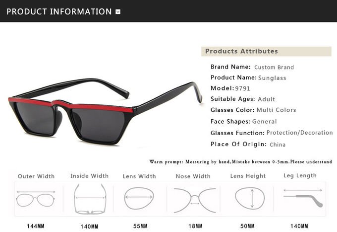 Men Women Trend Small Box Cool Cat Eye Glasses Outdoor Catwalk Travel Sunshade 1