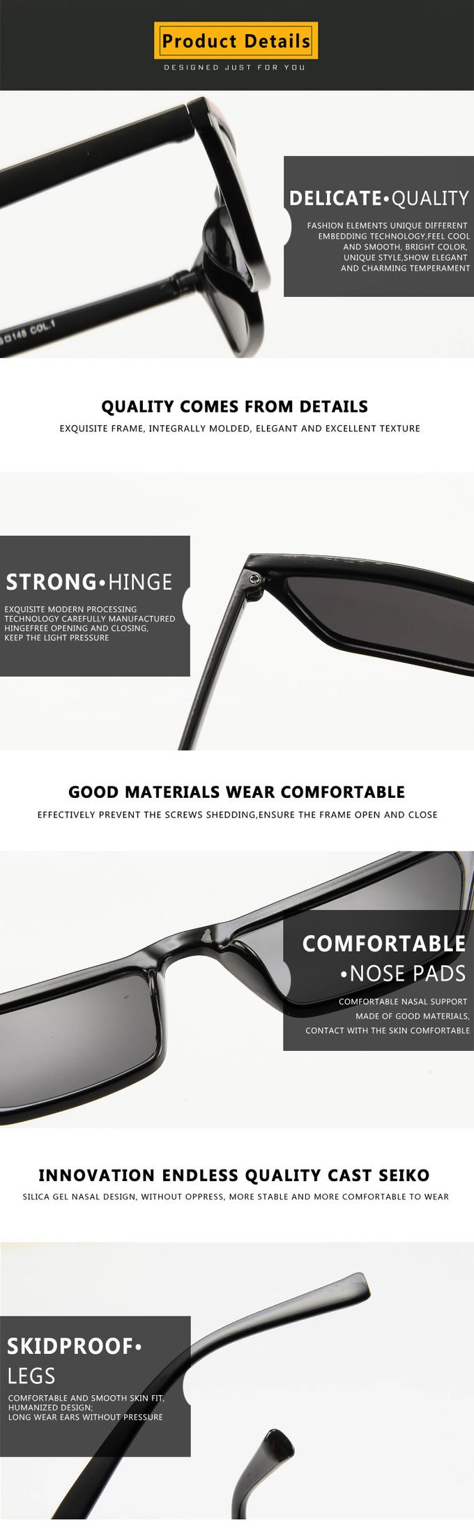 Men Women Trend Small Box Cool Cat Eye Glasses Outdoor Catwalk Travel Sunshade 6
