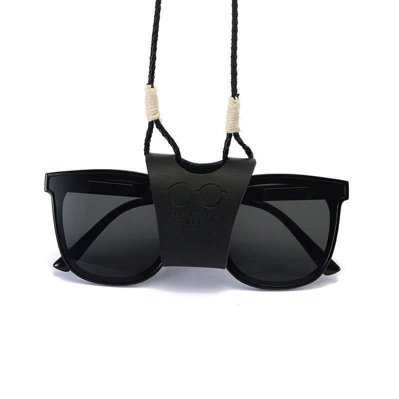 China OEM Leather Sunglasses Holder With Necklace Rope Leather Glasses Strap company
