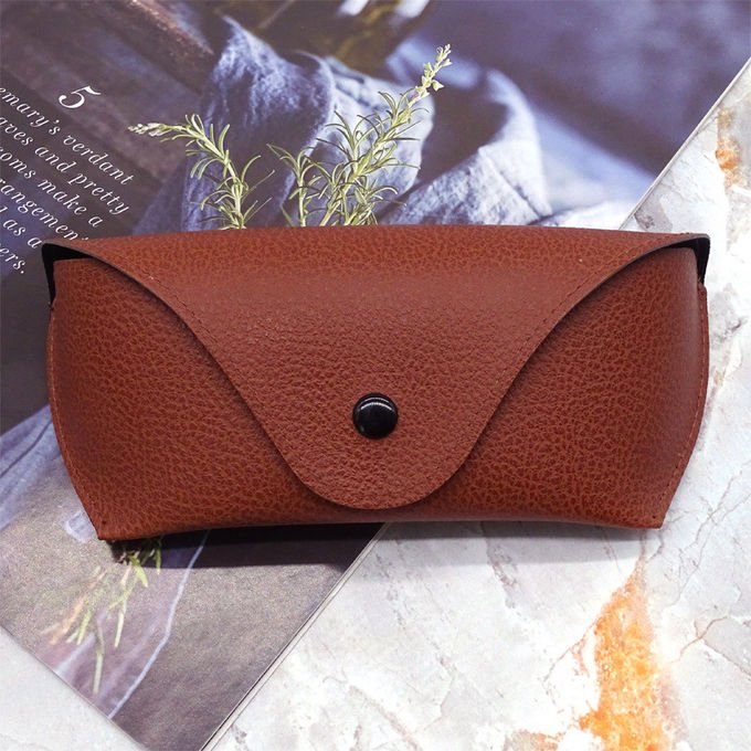 Portable PU Leather Sunglasses Carrying Case Eyeglasses Case Pouch Protective 2