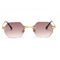 UV400 Stylish Polarized Sunglasses Elegant Irregular Lens Women Rimless