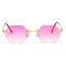 UV400 Stylish Polarized Sunglasses Elegant Irregular Lens Women Rimless