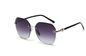 Gradient Shades Rimless Mirror Sunglasses UV 400 Protection  Crystal Decoration