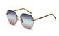 Gradient Shades Rimless Mirror Sunglasses UV 400 Protection  Crystal Decoration