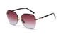 Gradient Shades Rimless Mirror Sunglasses UV 400 Protection  Crystal Decoration
