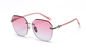 Gradient Shades Rimless Mirror Sunglasses UV 400 Protection  Crystal Decoration