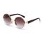 Cut Half Frame UV400 Hollow Round Polarized Sunglasses Female Ins Net Celebrity Street Fashion