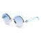 Cut Half Frame UV400 Hollow Round Polarized Sunglasses Female Ins Net Celebrity Street Fashion