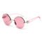 Cut Half Frame UV400 Hollow Round Polarized Sunglasses Female Ins Net Celebrity Street Fashion