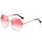 Colorful Gradient Lens Rivets Fashion Rimless Women Sunglasses