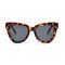 Trendy Fashion BSCI Women Cat Eye Sunglasses 147MM Leopard Frame