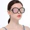Women Big Square Oversized Sunglasses BSCI Custom Polarized Sunglasses Sparkling Composite Shiny Frame