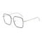 Silver Alloy Square Big Frame Glasses Men Women Unisex Decoration Transparent Frame Glasses