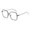 Silver Alloy Square Big Frame Glasses Men Women Unisex Decoration Transparent Frame Glasses