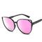 Female Silver Pink Lens Sunglasses Round Rose Gold Frame Retro Color Mirror Lens Glasses