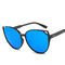 Female Silver Pink Lens Sunglasses Round Rose Gold Frame Retro Color Mirror Lens Glasses