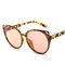 Female Silver Pink Lens Sunglasses Round Rose Gold Frame Retro Color Mirror Lens Glasses