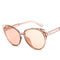 Female Silver Pink Lens Sunglasses Round Rose Gold Frame Retro Color Mirror Lens Glasses