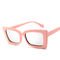 BSCI Trendy Fashion Sunglasses Women Rectangle Frame Clear Mirror Lens Glasses UV400