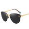 Fashionable Classic Rose Women Cat Eye Rimless Sunglasses Mirror Polarized