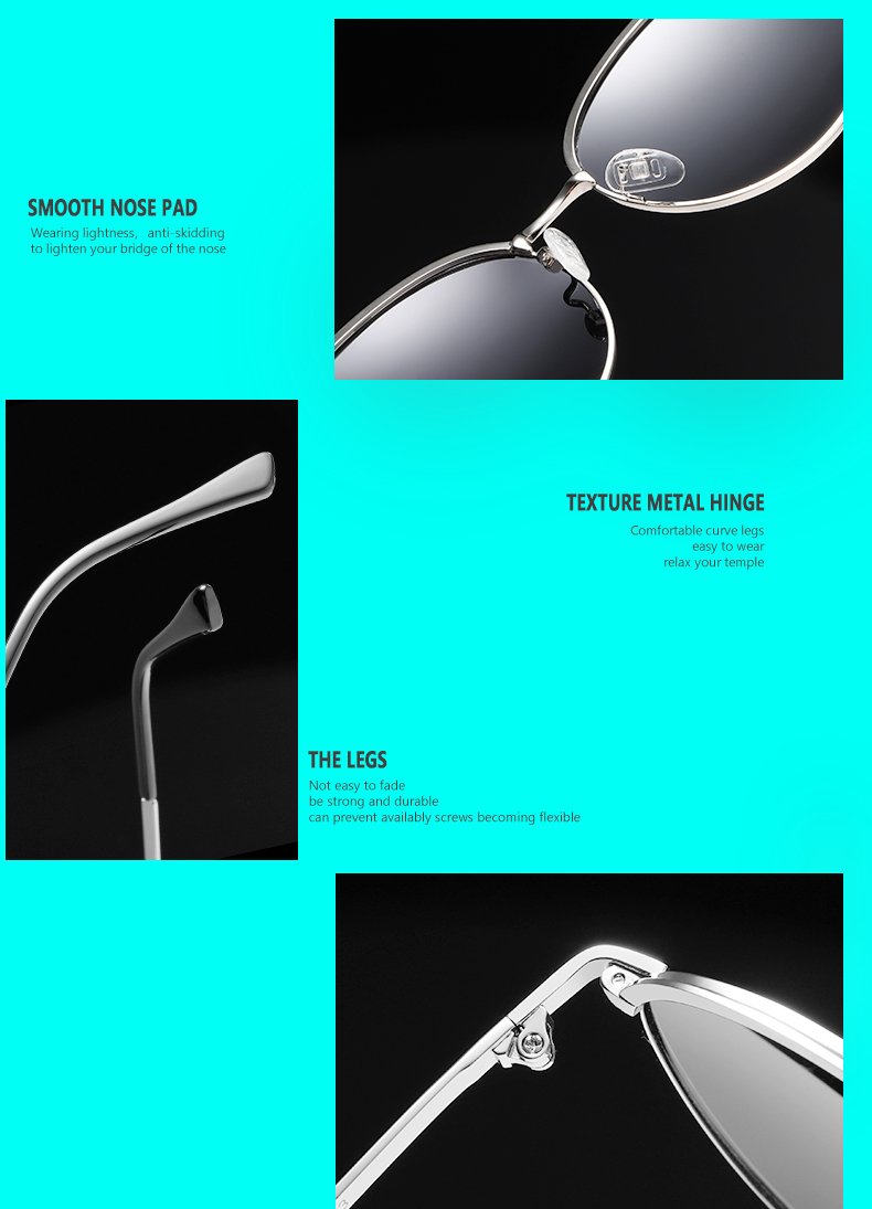 Retro Summer TAC UV400 Protection Sunglasses Metal Women Men Polarized detail image-2