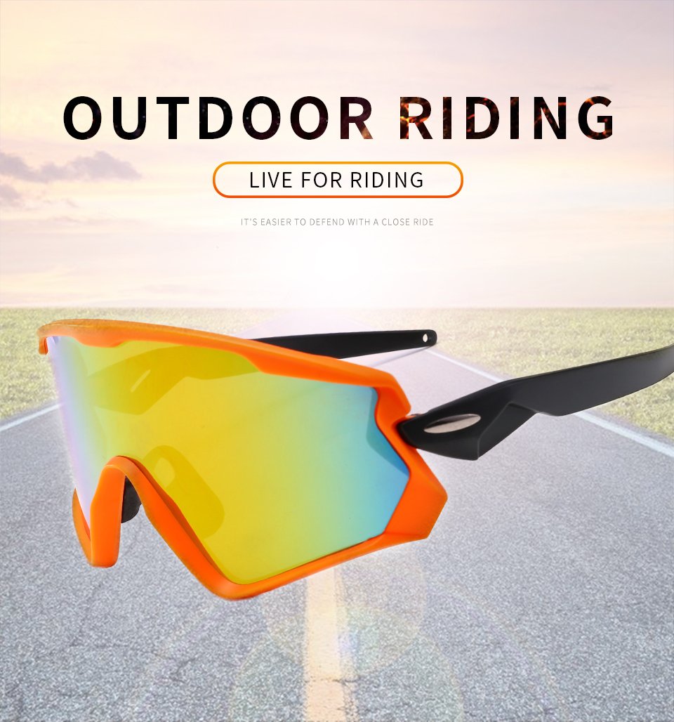 Windproof 145MM BSCI Full Frame Cycling Glasses Men Women TR90 Road Bike Glasses detail-1