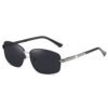 Adult Trend Outdoor Shades Metal Frame Polarized Sunglasses Mens Luxury Black Frame Black Silver- Gray