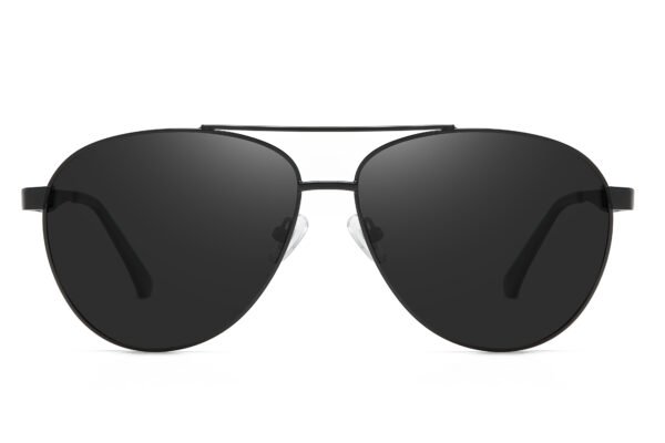 Sunglasses Mirror Lens UV400 Metal Pilot Black- Gray